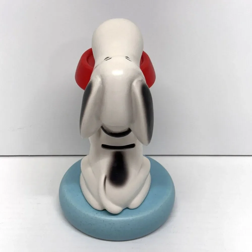 Vtg Hallmark Peanuts Snoopy With Red Dish Ceramic Coin Bank 9